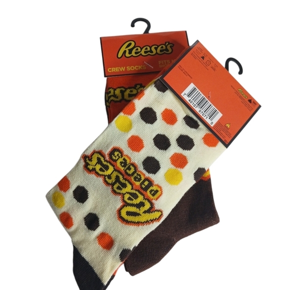 Bundle of 2 Crazy Socks Unisex Peanut Butter Reese's Officially Licensed New Tag - Picture 4 of 7